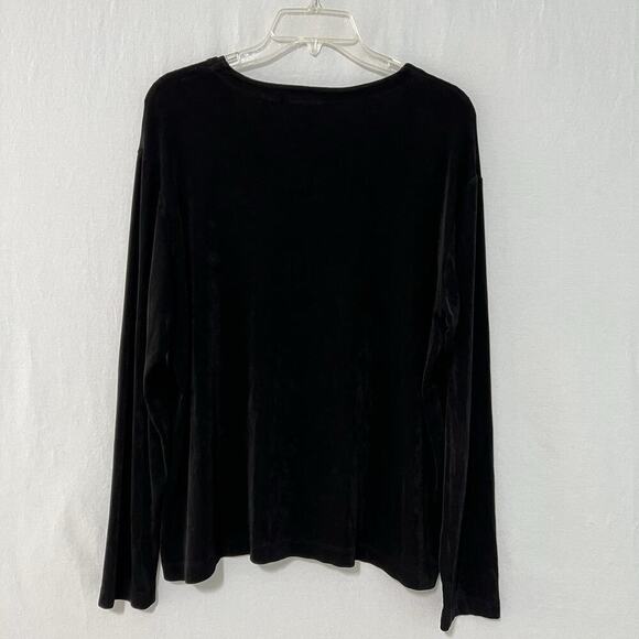 Chico’s Travelers Front Zip Cardigan Size 3 Black XL Rhinestones V Neck Acetate - Picture 9 of 11